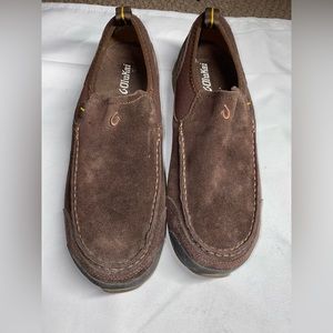 Olukai Men's Size 11 Brown Suede Slip On Casual Shoes Loafer